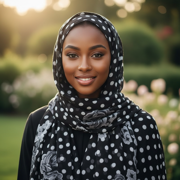 Maryam's Essential Gradient Dot Print Viscose Soft Hijab/Shawl