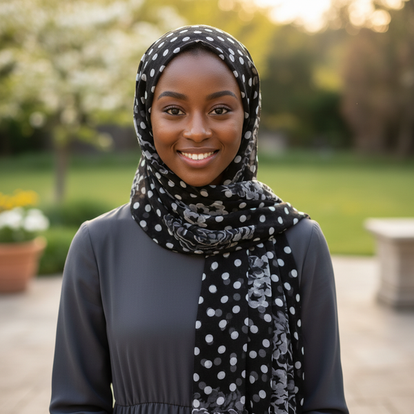 Maryam's Essential Gradient Dot Print Viscose Soft Hijab/Shawl