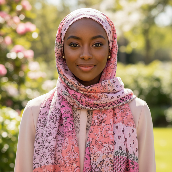 Maryam's Essential Printed Cotton Viscose Tassels Hijab