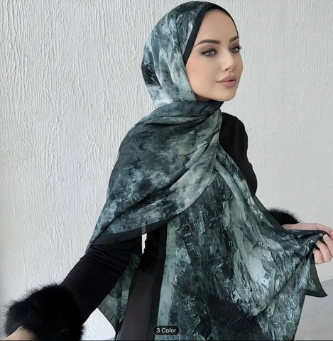 Maryam’s Essential Premium Tye and Dye Print Chiffon Hijab/Shawl