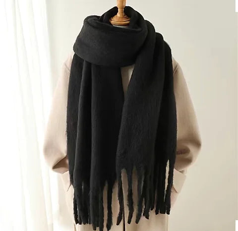 Maryam’s Essential Ultra Large Plaid Mohair Chunky Cashmere Scarf