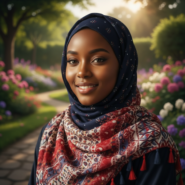 Maryam’s Essential Printed Cotton Viscose Tassels Hijab