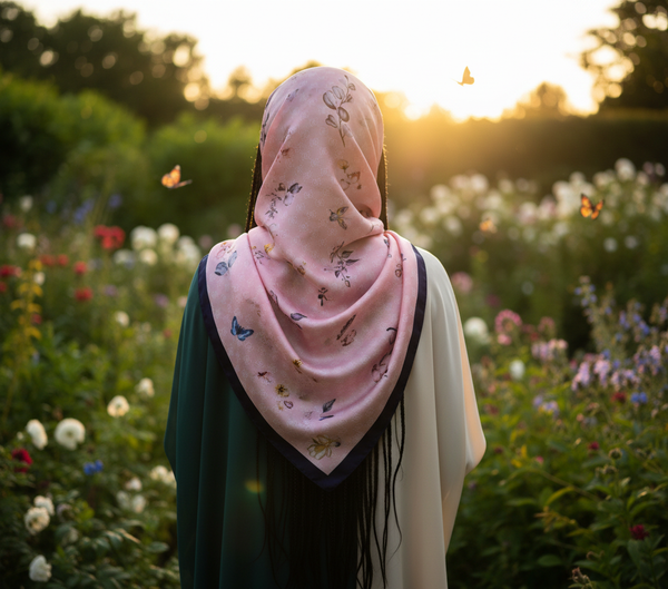 Maryam's Essential Stunning Silk Satin Printed Shawl/Hijab