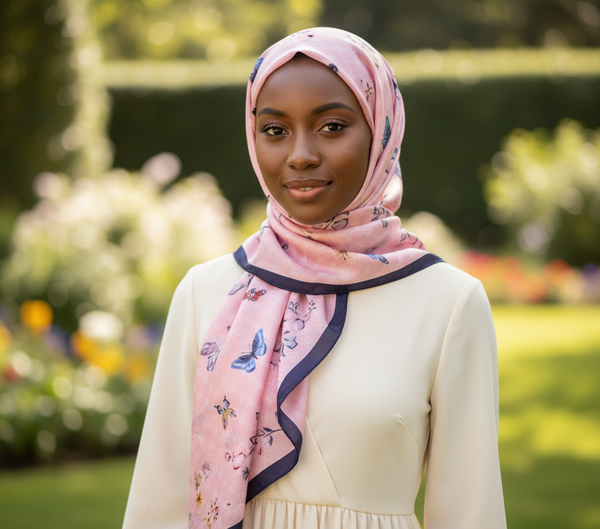 Maryam's Essential Stunning Silk Satin Printed Shawl/Hijab