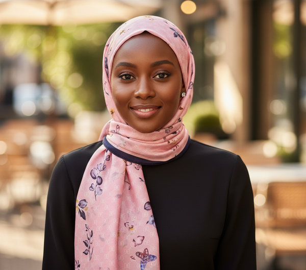 Maryam's Essential Stunning Silk Satin Printed Shawl/Hijab