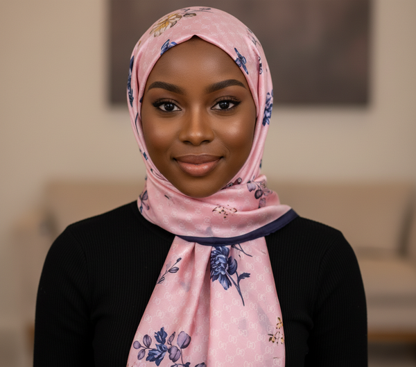 Maryam's Essential Stunning Silk Satin Printed Shawl/Hijab