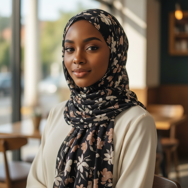 Maryam's Essential Premium Printed Bubble Chiffon Hijab
