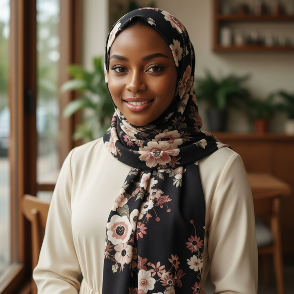 Maryam's Essential Premium Printed Bubble Chiffon Hijab