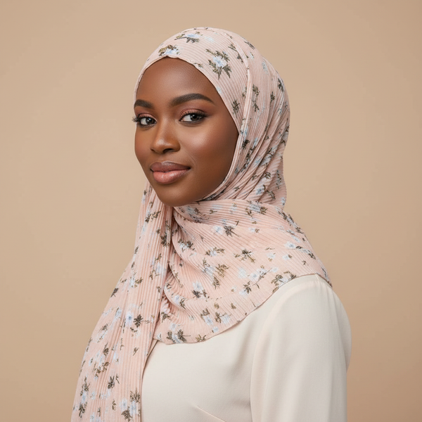 Maryam’s Essential Premium Printed Pleated Chiffon Hijab