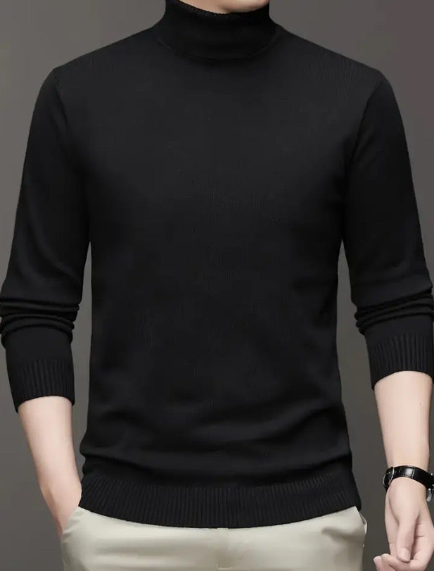 Maryam’s Essential Men Warm Knit Turtle Neck Long Sleeves Sweater