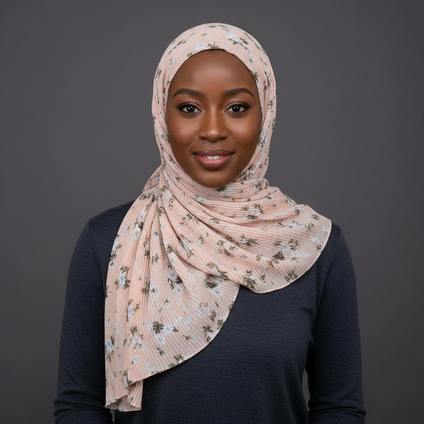 Maryam’s Essential Premium Printed Pleated Chiffon Hijab
