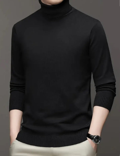 Maryam’s Essential Men Warm Knit Turtle Neck Long Sleeves Sweater