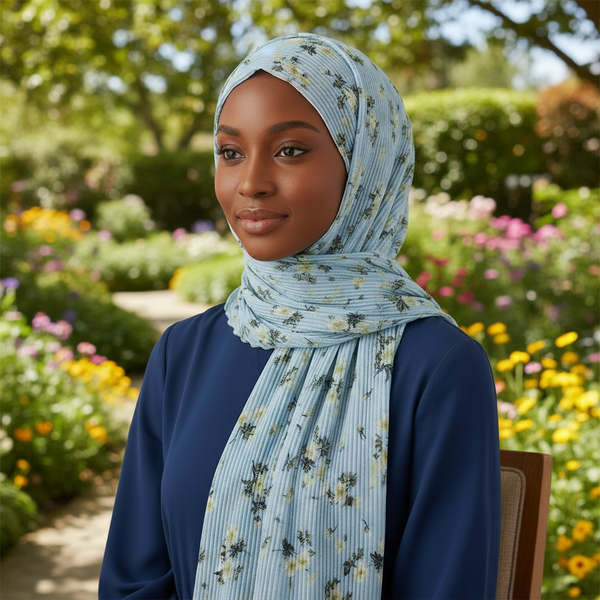Maryam’s Essential Premium Printed Pleated Chiffon Hijab