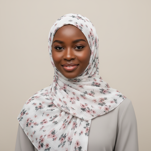 Maryam’s Essential Premium Printed Pleated Chiffon Hijab