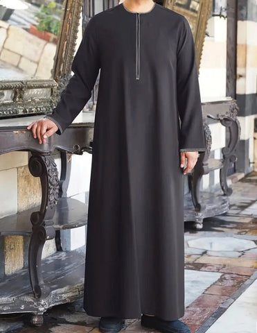 Maryam’s Essential Men Geometric Pattern Long Sleeves Kaftan