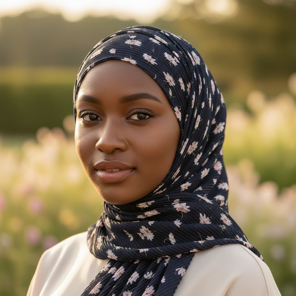 Maryam’s Essential Premium Printed Pleated Chiffon Hijab