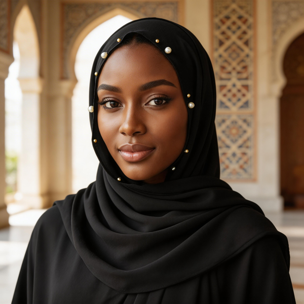 Maryam's Essential Premium Chiffon with Golden Beads Hijab
