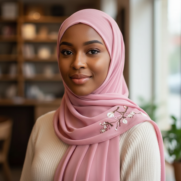 Maryam's Essential Premium Bubble Plant Pattern Chiffon Hijab/Scarf