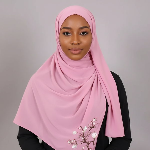 Maryam's Essential Premium Bubble Plant Pattern Chiffon Hijab/Scarf