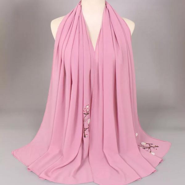 Maryam's Essential Premium Bubble Plant Pattern Chiffon Hijab/Scarf