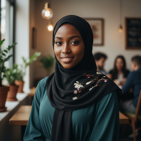 Maryam's Essential Premium Bubble Plant Pattern Chiffon Hijab/Scarf