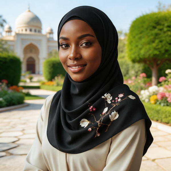 Maryam's Essential Premium Bubble Plant Pattern Chiffon Hijab/Scarf
