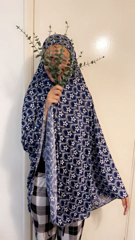 Maryam's Essential Women Long Printed Khimar Hijab