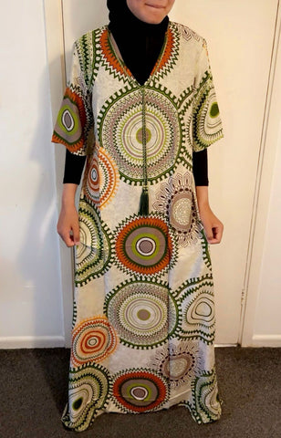 Maryam’s Essential Arabian Vintage Print Crew Neck Short Sleeves Dresses
