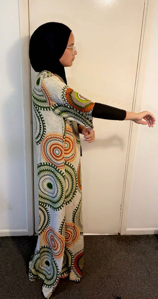 Maryam’s Essential Arabian Vintage Print Crew Neck Short Sleeves Dresses