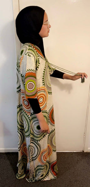 Maryam’s Essential Arabian Vintage Print Crew Neck Short Sleeves Dresses
