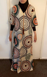 Maryam’s Essential Arabian Vintage Print Crew Neck Short Sleeves Dresses