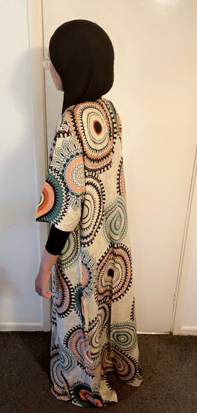 Maryam’s Essential Arabian Vintage Print Crew Neck Short Sleeves Dresses