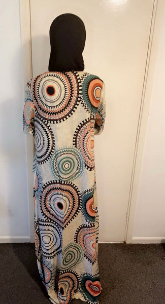 Maryam’s Essential Arabian Vintage Print Crew Neck Short Sleeves Dresses