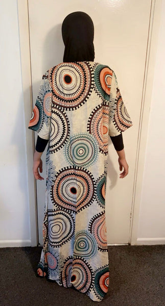 Maryam’s Essential Arabian Vintage Print Crew Neck Short Sleeves Dresses