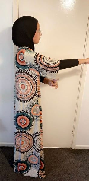 Maryam’s Essential Arabian Vintage Print Crew Neck Short Sleeves Dresses