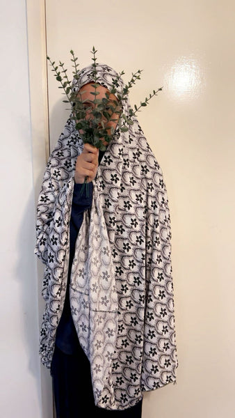 Maryam's Essential Women Long Printed Khimar Hijab