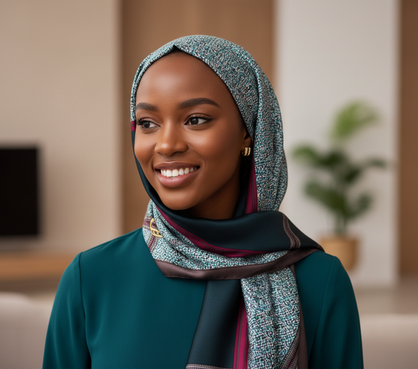Maryam's Essential Stunning Silk Satin Printed Shawl/Hijab