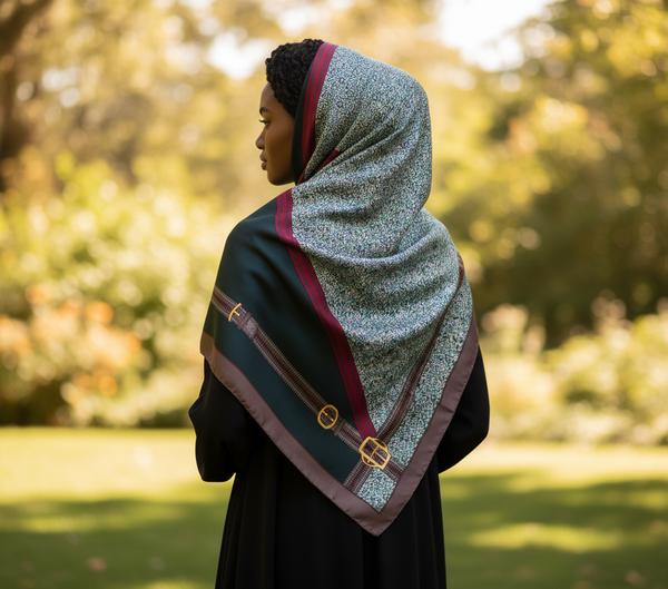 Maryam's Essential Stunning Silk Satin Printed Shawl/Hijab