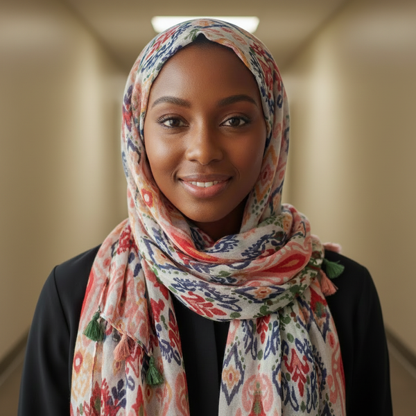 Maryam's Essential Flower Printed Cotton Viscose Tassels Hijab
