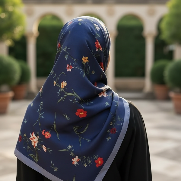 Maryam's Essential Stunning Silk Satin Printed Shawl/Hijab