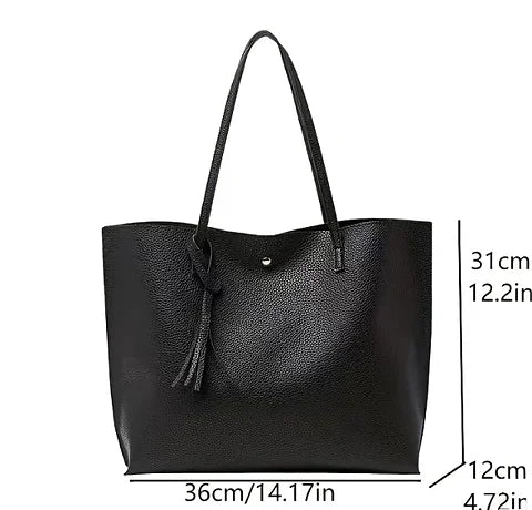 Maryam’s Essential Faux Leather Large Capacity Tote Bag