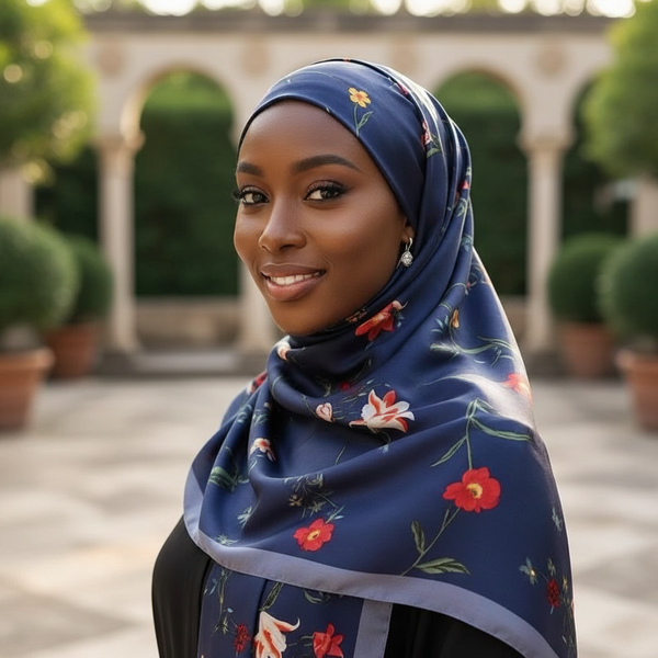 Maryam's Essential Stunning Silk Satin Printed Shawl/Hijab