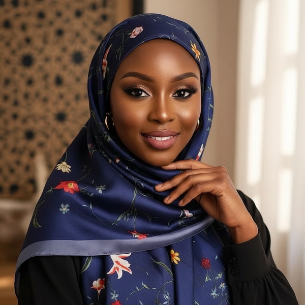 Maryam's Essential Stunning Silk Satin Printed Shawl/Hijab