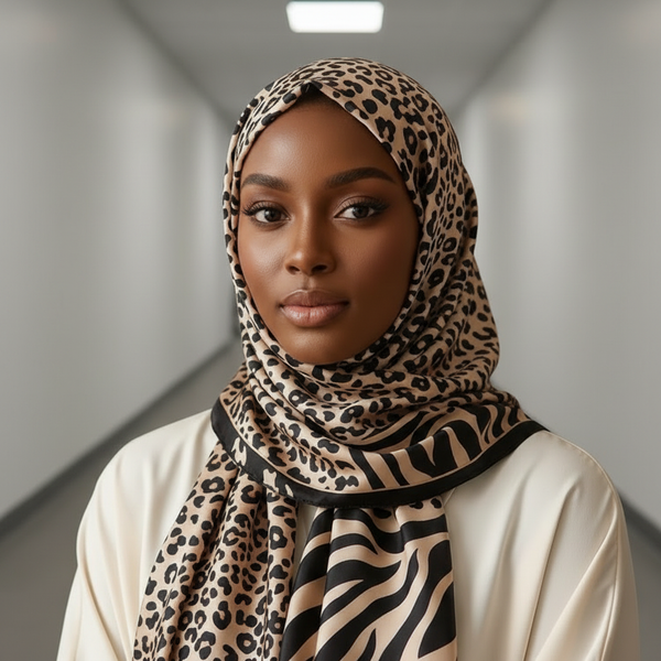Maryam's Essential Stunning Silk Satin Printed Shawl/Hijab