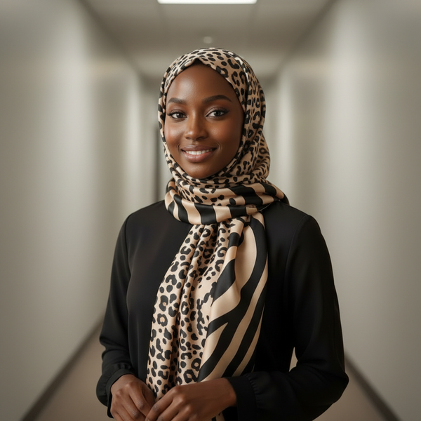 Maryam's Essential Stunning Silk Satin Printed Shawl/Hijab