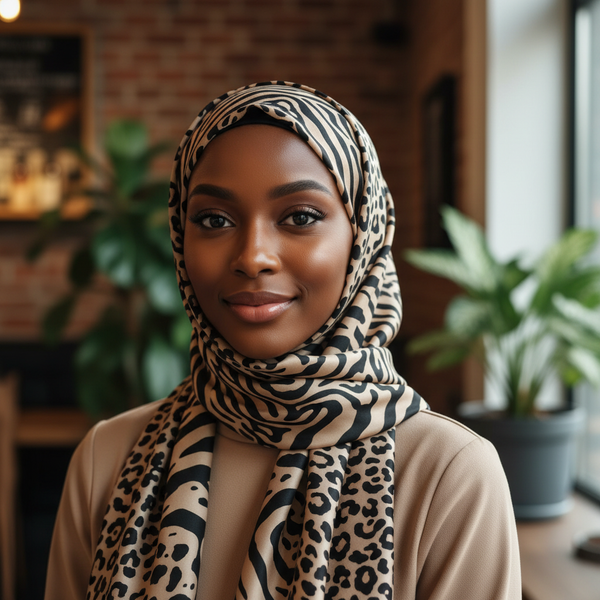 Maryam's Essential Stunning Silk Satin Printed Shawl/Hijab