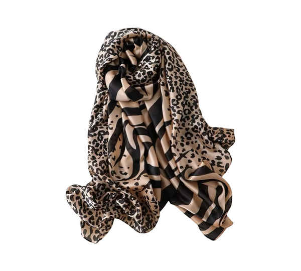 Maryam's Essential Stunning Silk Satin Printed Shawl/Hijab