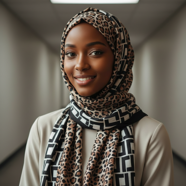 Maryam's Essential Stunning Silk Satin Printed Shawl/Hijab