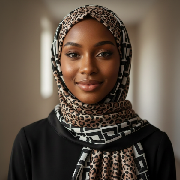 Maryam's Essential Stunning Silk Satin Printed Shawl/Hijab