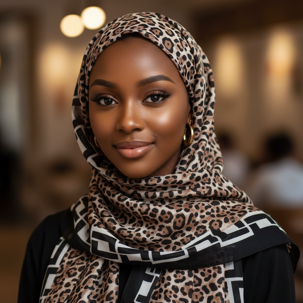 Maryam's Essential Stunning Silk Satin Printed Shawl/Hijab